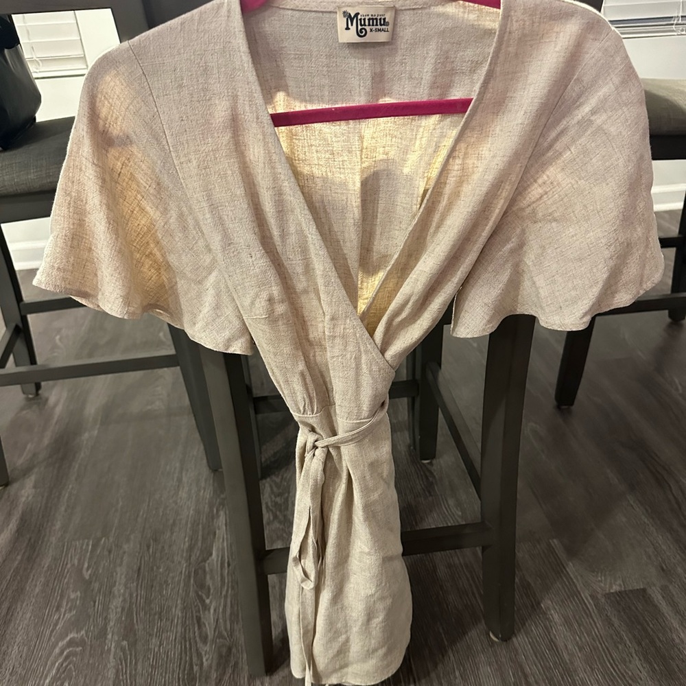 Show me your mumu linen wrap dress sz xs